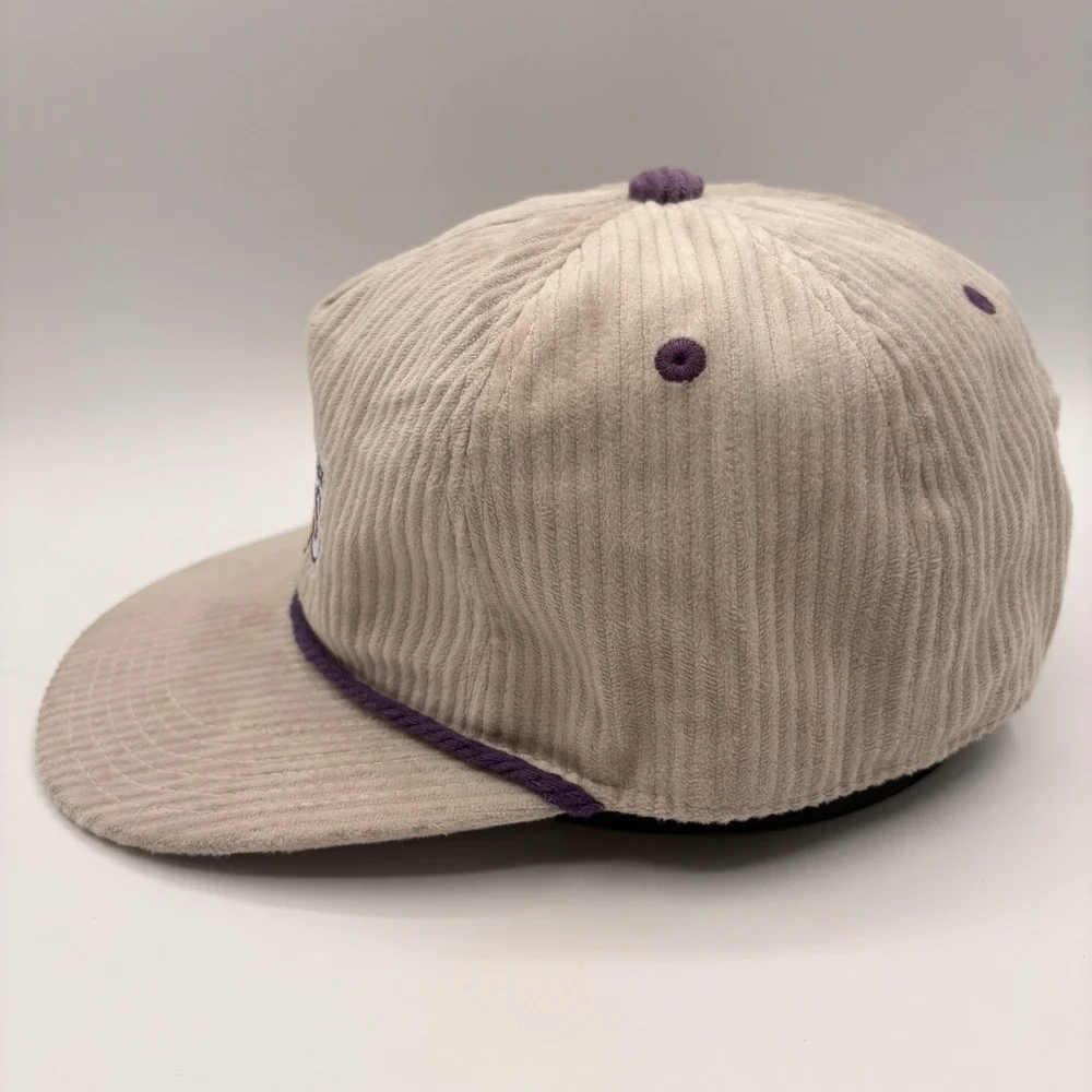 Los Angeles Lakers Corduroy Hat Melonwear Rope Snap Back Cap One Size Beige NBA